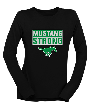 Myers Park Mustangs Strong #1 Women's LS T-Shirt