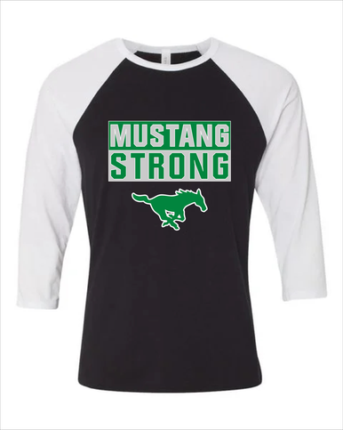 Myers Park Mustangs Strong #1 Women's Baseball T-Shirt