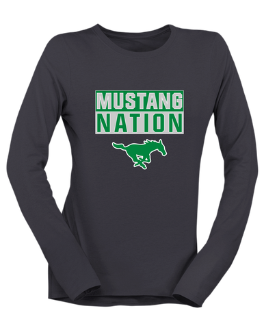 Myers Park Mustangs Nation #1 Women's LS T-Shirt