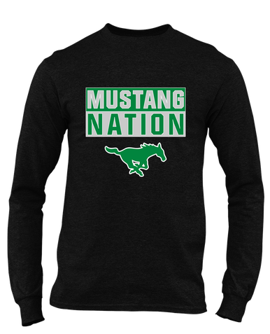 Myers Park Mustangs Nation #1 Men's LS T-Shirt
