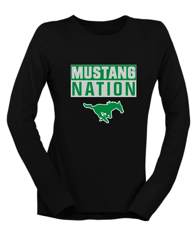 Myers Park Mustangs Nation #1 Women's Premium LS T-Shirt