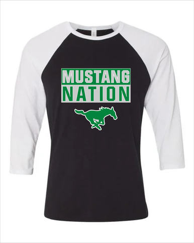 Myers Park Mustangs Nation #1 Men's Baseball T-Shirt