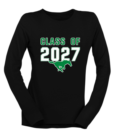 Myers Park Mustangs Class of 2027 Women's Premium LS T-Shirt
