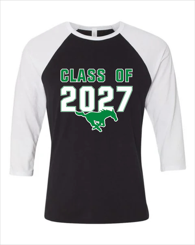 Myers Park Mustangs Class of 2027 Women's Baseball T-Shirt