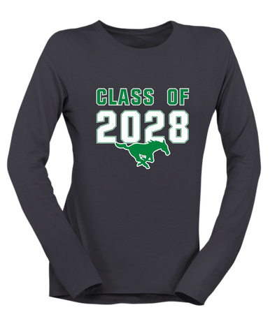 Myers Park Mustangs Class of 2028 Women's Premium LS T-Shirt
