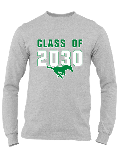 Myers Park Mustangs Class of 2030 Men's LS T-Shirt