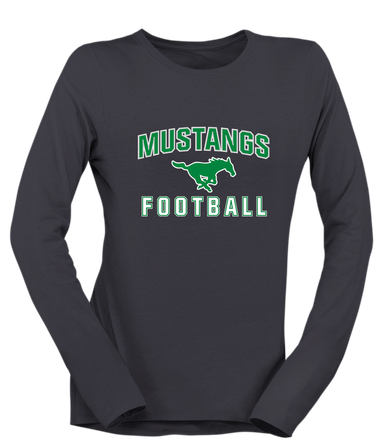 Myers Park Mustangs Football #1 Women's Premium LS T-Shirt