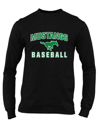 Myers Park Mustangs Baseball #1 Men's LS T-Shirt