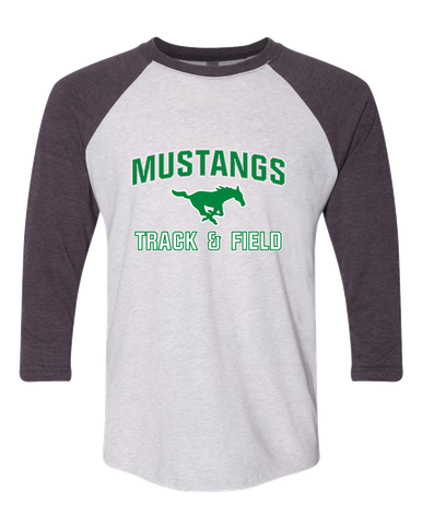 Myers Park Mustangs Track & Field Men's Baseball T-Shirt