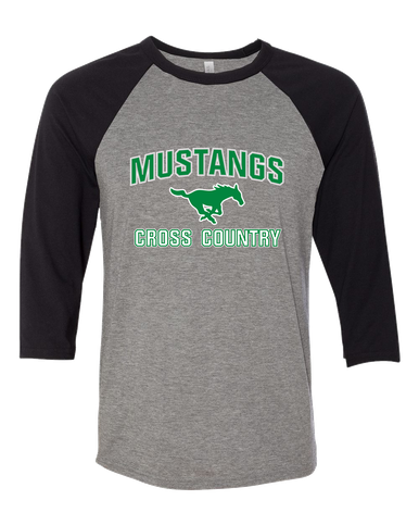Myers Park Mustangs Cross Country Men's Baseball T-Shirt