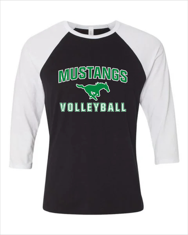 Myers Park Mustangs Volleyball Women's Baseball T-Shirt