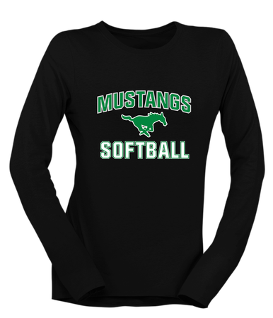 Myers Park Mustangs Softball #1 Women's Premium LS T-Shirt