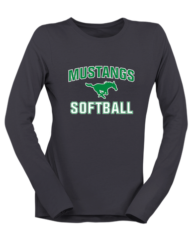 Myers Park Mustangs Softball #1 Women's LS T-Shirt