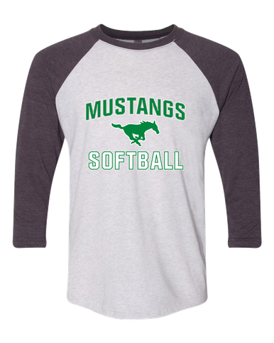 Myers Park Mustangs Softball #1 Women's Baseball T-Shirt