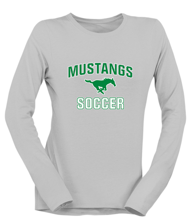 Myers Park Mustangs Soccer #1 Women's LS T-Shirt