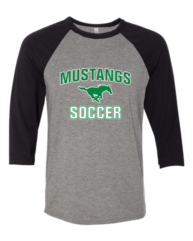 Myers Park Mustangs Soccer #1 Women's Baseball T-Shirt