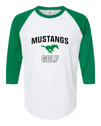 Myers Park Mustangs Golf Women's Baseball T-Shirt