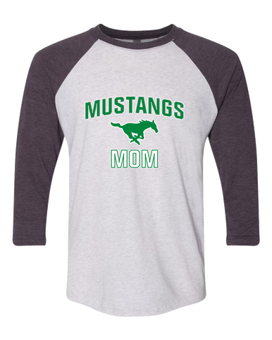Myers Park Mustangs Mom Women's Baseball T-Shirt