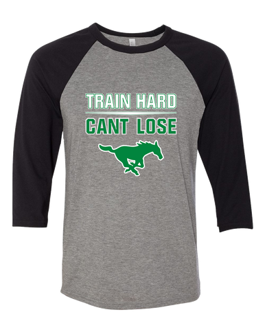Myers Park Mustangs Train Hard, Can't Lose Women's Baseball T-Shirt