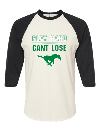 Myers Park Mustangs Play Hard, Can't Lose Women's Baseball T-Shirt