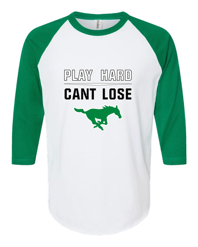 Myers Park Mustangs Play Hard, Can't Lose Men's Baseball T-Shirt