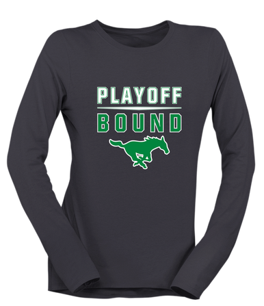 Myers Park Mustangs Playoff Bound Women's Premium LS T-Shirt