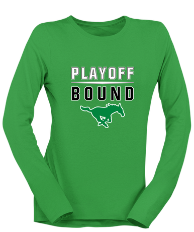Myers Park Mustangs Playoff Bound Women's LS T-Shirt
