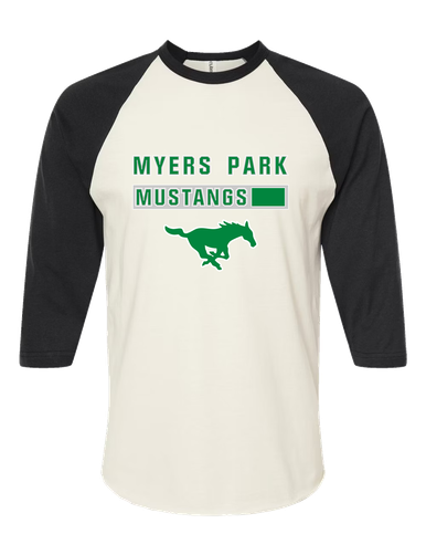 Myers Park Mustangs Mascot #7 Men's Baseball T-Shirt