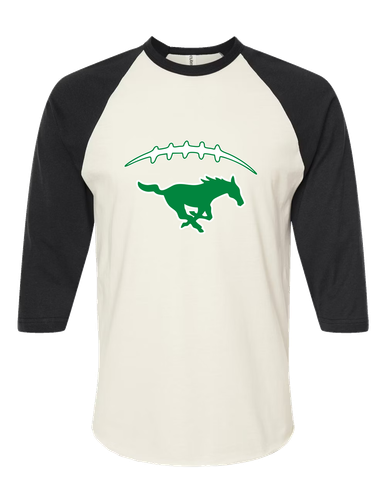 Myers Park Mustangs Football #2 Women's Baseball T-Shirt