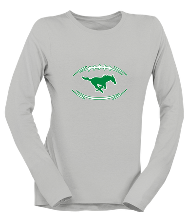 Myers Park Mustangs Football #3 Women's Premium LS T-Shirt