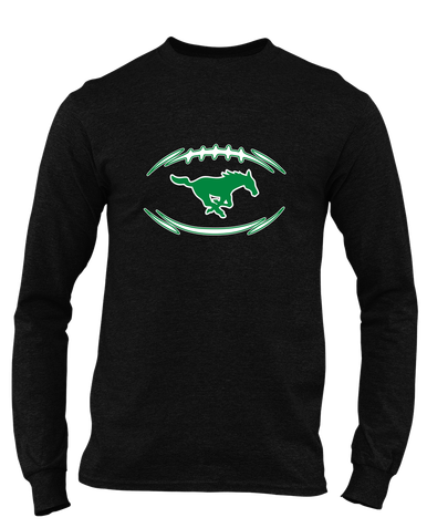 Myers Park Mustangs Football #3 Men's LS T-Shirt