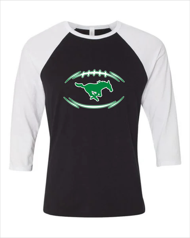 Myers Park Mustangs Football #3 Men's Baseball T-Shirt