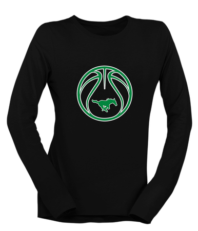 Myers Park Mustangs Basketball #2 Women's LS T-Shirt