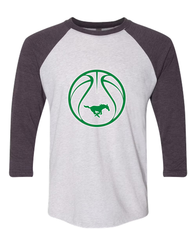 Myers Park Mustangs Basketball #2 Men's Baseball T-Shirt