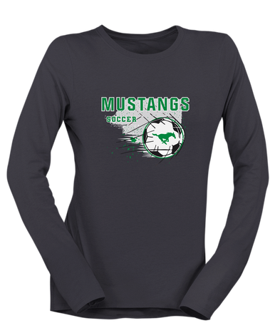 Myers Park Mustangs Soccer #2 Women's LS T-Shirt