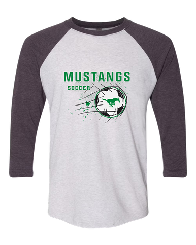 Myers Park Mustangs Soccer #2 Women's Baseball T-Shirt
