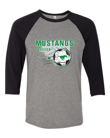 Myers Park Mustangs Soccer #2 Men's Baseball T-Shirt
