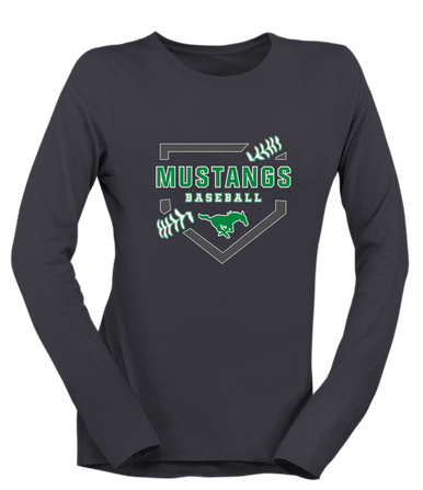 Myers Park Mustangs Baseball #2 Women's Premium LS T-Shirt