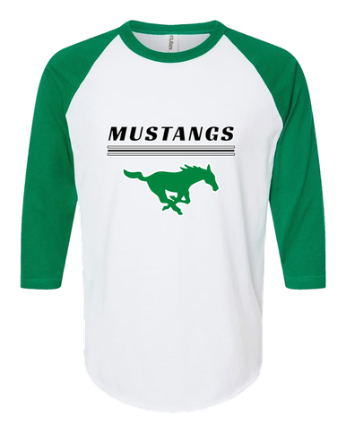 Myers Park Mustangs Mascot #8 Women's Baseball T-Shirt