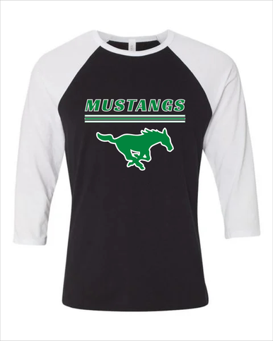 Myers Park Mustangs Mascot #8 Men's Baseball T-Shirt