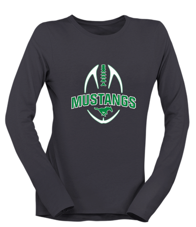 Myers Park Mustangs Football #5 Women's Premium LS T-Shirt