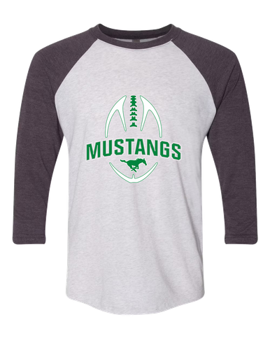Myers Park Mustangs Football #5 Women's Baseball T-Shirt
