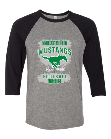 Myers Park Mustangs Football #6 Women's Baseball T-Shirt