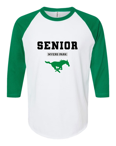 Myers Park Mustangs Senior #2 Women's Baseball T-Shirt