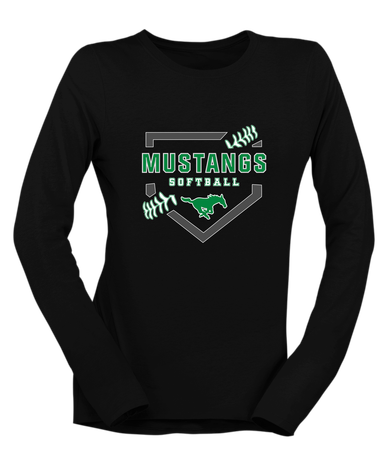 Myers Park Mustangs Softball #2 Women's LS T-Shirt