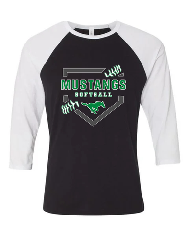 Myers Park Mustangs Softball #2 Women's Baseball T-Shirt