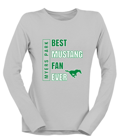 Myers Park Mustangs Best Mustang Fan Women's LS T-Shirt