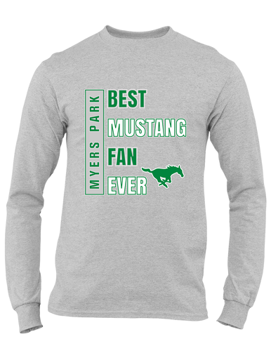 Myers Park Mustangs Best Mustang Fan Men's LS T-Shirt