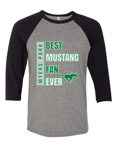 Myers Park Mustangs Best Mustang Fan Men's Baseball T-Shirt