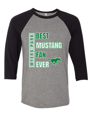 Myers Park Mustangs Best Mustang Fan Women's Baseball T-Shirt